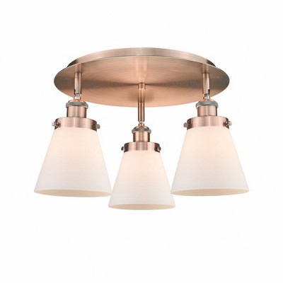 Cone - 3 Light Flush Mount In Art Deco Style-9.25 Inches Tall and 18 Inches Wide