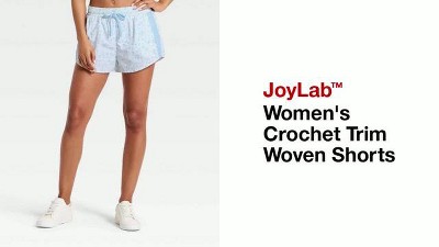 Women's Crochet Trim Woven Shorts - JoyLab™ : Target