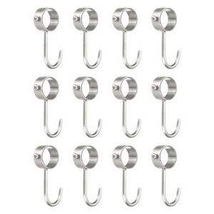 Unique Bargains Stainless Steel Anti-Rust Adjustable Closet Pipe Rod Hooks 12 Pcs - 1 of 3