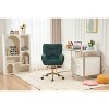 Velvet/Teddy Fabric 360 Swivel Home Office Chair With Gold Metal Base And Universal Wheels, Height-Adjustable Task Chair 4L - ModernLuxe - 2 of 4