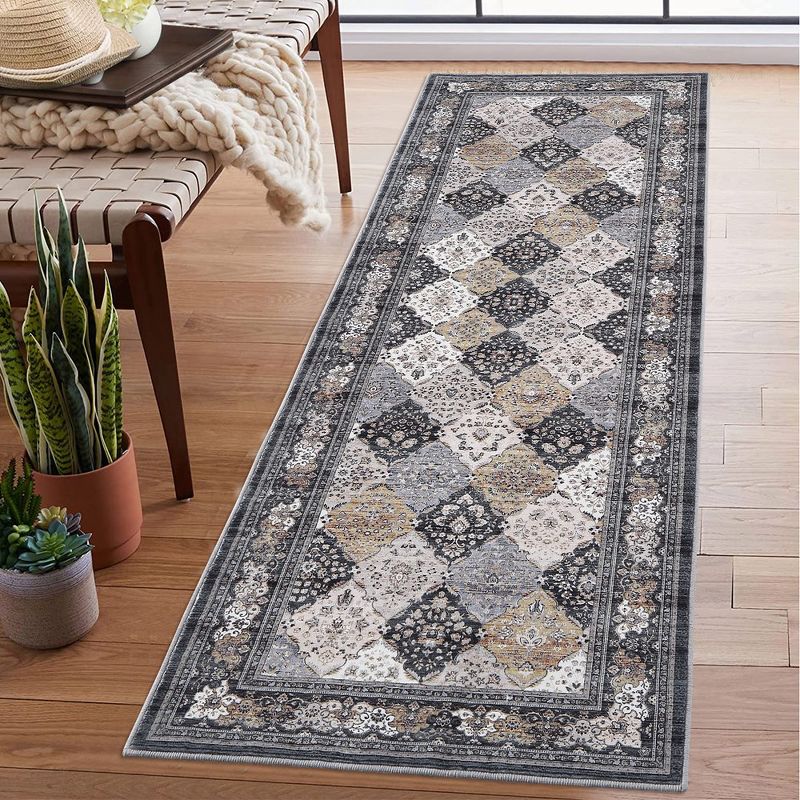 Area Rug Washable Rug Vintage Bohemian Rug Low-Pile Indoor Moroccan Carpet, Ultra Soft Area Rugs for Bedroom Living Room Dining Room, 2 of 9