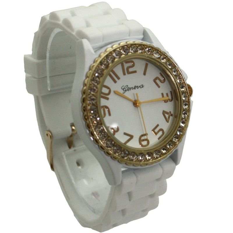 Olivia Pratt Every Day Silicone and Rhinestones Colorful Women Watch, 4 of 6