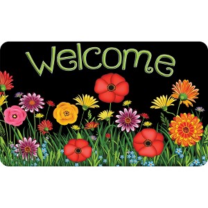 Ashley Productions® The Original Fun Mat™, Welcome Mat, 18" x 30", Wildflowers Welcome - 1 of 1
