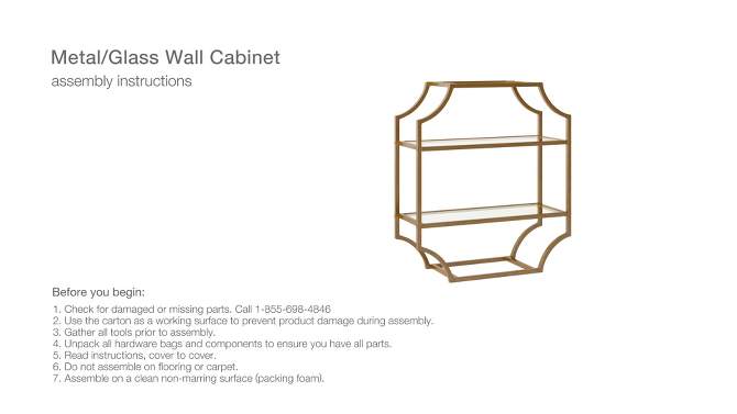 Metal/Glass Wall Cabinet Brass - Threshold&#8482;, 2 of 5, play video