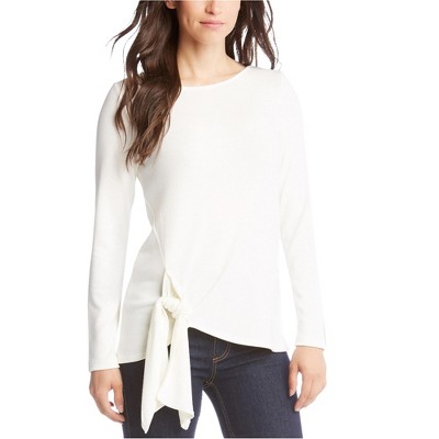 Karen Kane Womens Tie-Front Pullover Sweater