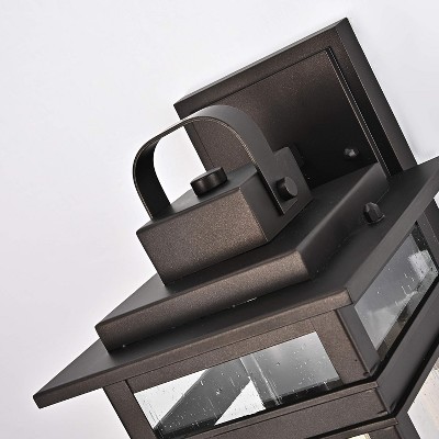 Oil Rubbed Bronze Outdoor Wall Sconce with Seedy Glass