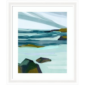 Kate and Laurel Framed Art Ocean Breeze by Nikita Jariwala, 23x27, Oliver White Narrow - 1 of 4
