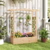 Tangkula Wooden Raised Garden Bed w/ Trellis & Hanging Roof Planter Box Drainage System - 4 of 4