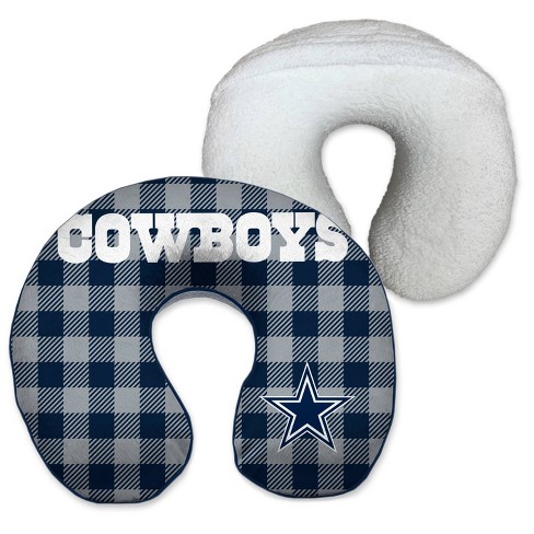 Nfl Dallas Cowboys Buffalo Check Memory Foam Travel Pillow With