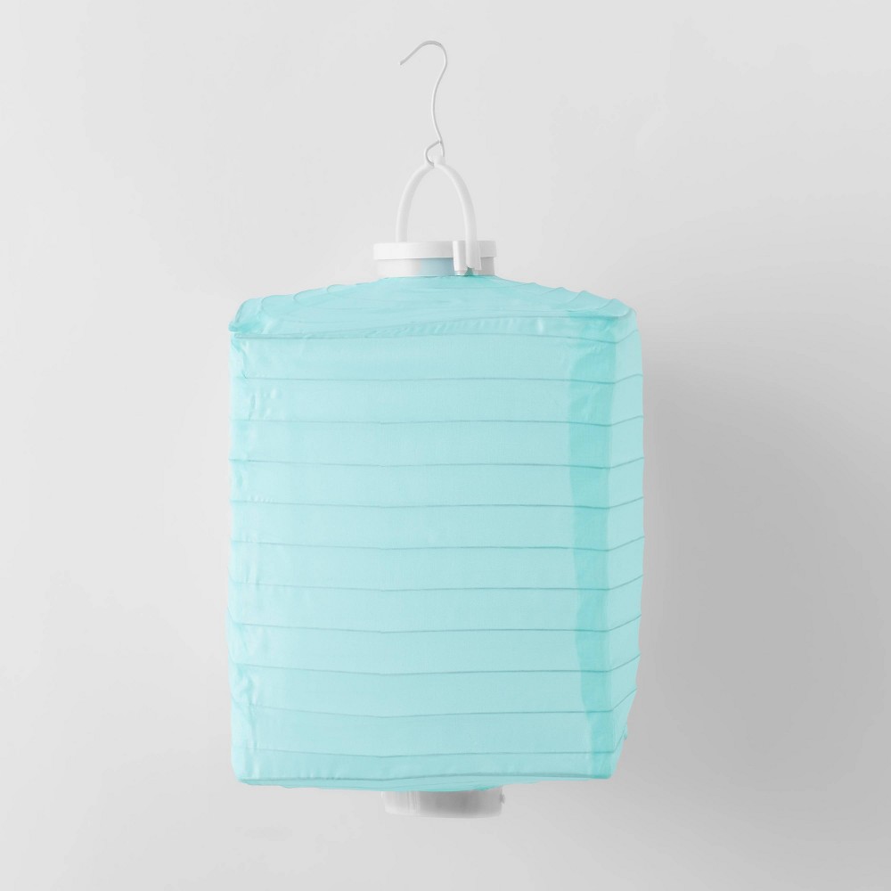  pack 2 LED Nylon Rectangle Lantern with Timer - Aqua - Sun Squad