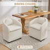 MAYEERTY Set of 2 Chenille Dining Chairs, Universal Wheels, Kitchen Dining Room, Beige - 2 of 4