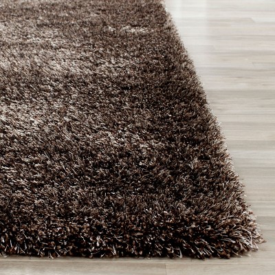 Plush Comfort Brown Synthetic 4' x 6' Shag Area Rug