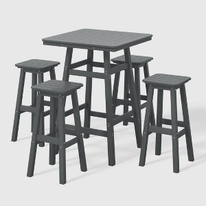 WestinTrends Malibu All Weather Hdpe Outdoor Patio Bar Height Dining Set (5-Piece) - 1 of 4