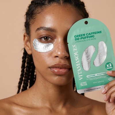 Vitamasques Green Caffeine De-Puffing Hydrogel Pads Eye Mask - 0.1oz