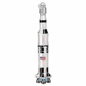 Old World Christmas Blown Glass Ornament for Christmas Tree, Saturn V Rocket - 1 of 3