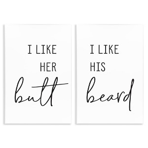 Stupell Industries Her Butt His Beard Funny Romantic, 13" x 19" - 1 of 4