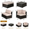 Costway 6PCS Outdoor Rattan Furniture Set Patio Seating Set Cushioned Ottoman - 3 of 4