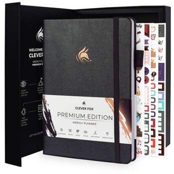 Undated Planner Premium Weekly 7"x10" Silver Black - Clever Fox