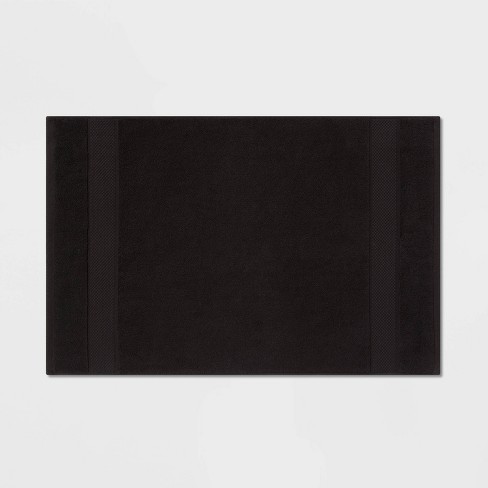 21x34 Textured Bath Mat Washed Black - Casaluna™