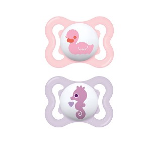 MAM Mini Air Pacifier 0-6 Months - 2ct Pink - 1 of 4