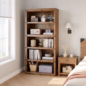5 Tier Book Shelf Farmhouse Bookcase Open Storage Shelves 31.4" x 12.7" x 67.4" Book Case - 1 of 4