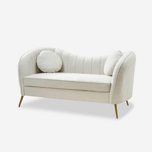 Emilio 64.6" Wide Loveseat for Living Room and Bedroom with Metal Legs | ARTFUL LIVING DESIGN-BEIGE - 1 of 4