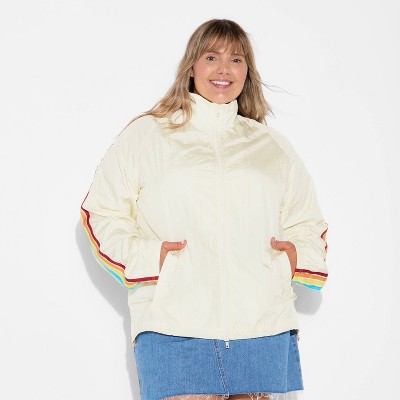 Pride Adult Long Sleeve Zip-Up Windbreaker Jacket - Ivory