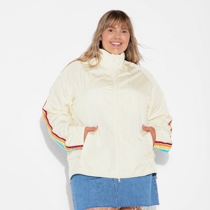 Pride Adult Long Sleeve Zip-Up Windbreaker Jacket - Ivory - 1 of 3