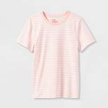Kids' Adaptive Short Sleeve T-Shirt - Cat & Jack™ Peach/Cream