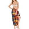 LA LEELA Women's Beachwear Summer Beach Wrap Bikini Wraps Sarong Coverups Swim Cover Up Swimwear Swimsuit Coverups for Women One Size Multi,Plaid - 2 of 4