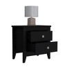 NicBex Nightstand with 2 Drawers,Modern Side Table with Square Handle,Bedside Table for Bedroom,Living Room,Black - 4 of 4