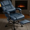 Mshliw Massage Office Chair with Reclining Backrest, Adjustable Height & Footrest, 6-Point Vibration Massage, Faux Leather Executive Desk Chair - 3 of 4