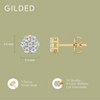 GILDED 1/4, 1/2, 1, 2 Carat Total Weight Lab-Grown Diamond 7 Stone Flower Earrings in 925 Sterling Silver & 14KT Yellow Gold-Plated Silver - 4 of 4