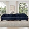 Elegant Mid-Century Straight Sectional Sofas Couch with Flared Arms, Removable Ruffled Skirts, Spindle Legs, Comfy Chenille Fabric for Living Room - 3 of 4