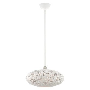 Livex Lighting Charlton 1 - Light Pendant in  White/Brushed Nickel - 1 of 4