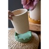 Handcrafted Scalloped Clay Planters – Set of 3 – 11" Tall Pottery Decor by Kalalou - 3 of 4
