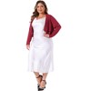 Agnes Orinda Women's Plus Size Long Sleeve Open Front Ruffle Elegant Cropped Bolero Cardigans - 3 of 4