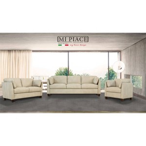 36" Matias Chair Dusty White Leather - Acme Furniture: Elegant Upholstered Armchair, No Assembly Required - 1 of 3