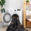 NAYSAYE Area Rug 4' x 6' Washable Low Pile Soft Cozy Non Slip Kid and Pet Friendly for Living Room Bedroom Playroom, Black and Gold - 4 of 4