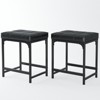 DOMETOUR 2 Pack Vanity Stool Chair, Modern Faux Leather Small Makeup Bench Sturdy Metal Vanity Foot Stool for Makeup Room Bedroom - 2 of 4