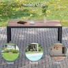 Patio Rectangular Coffee Table, Imitation-wood Top Modern Industrial Style w/Metal Frame, Black - 4 of 4