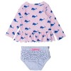 RuffleButts Girls UPF50+ Sun Protected Scallop Hem Long Sleeve Rash Guard Bikini - 2 of 4