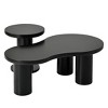 NicBex Minimalist Irregular Coffee Table with 3 Thick Legs,Sleek End Table with Round Edge,Cream Style Center Table for Living Room - 2 of 4