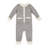 Hope & Henry Layette Baby Organic Button Front Romper and Pom Beanie Sweater Set, Infant - 4 of 4