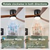 Duclsaty 52" wood Ceiling Fan with light, Color-Changing LED, Flush Mount, Low profile Wood Blades, Remote, Brown/Black - 4 of 4