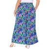 Agnes Orinda Women's Plus Size Wide Leg Mid Rise Front Tie with Pocket Casual Flowy Floral Boho Palazzo Pants - 4 of 4