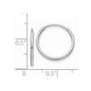 Black Bow Jewelry 1.2mm x 16mm 14k White Gold Polished Endless Tube Hoop Earrings - 4 of 4