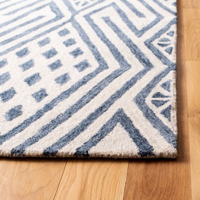 Artisan Blue Wool 4' x 6' Hand-Tufted Rectangular Area Rug