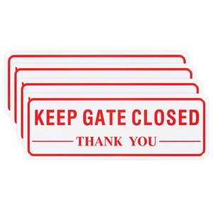 Unique Bargains Home Aluminum Reflective Fade Resistant Keep Gate Closed Thank You Sign 4 Pcs - 1 of 4