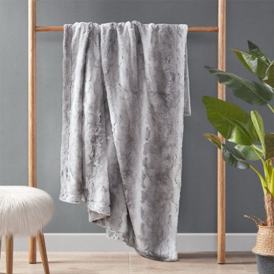 Sapphtopaz Oversized Faux Fur Throw Blanket, 60" x 70" Reversible Faux Mink Luxury Decorative Blanket, Throw Blanket for Couch, Fleece Blankets